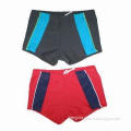 Boys' Swim Trunks with Adjustable Waist, Different Color Piece on Both Side, Highly Elastic